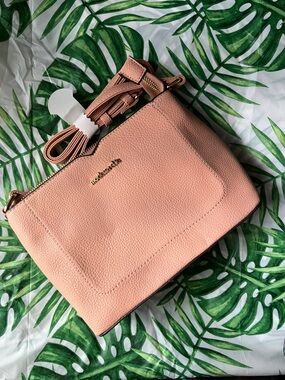 Modern + Chic Mini Crossbody Bag in Peach Pink